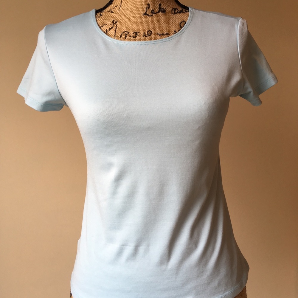 Ann Taylor Short sleeve Top, aqua blue, S